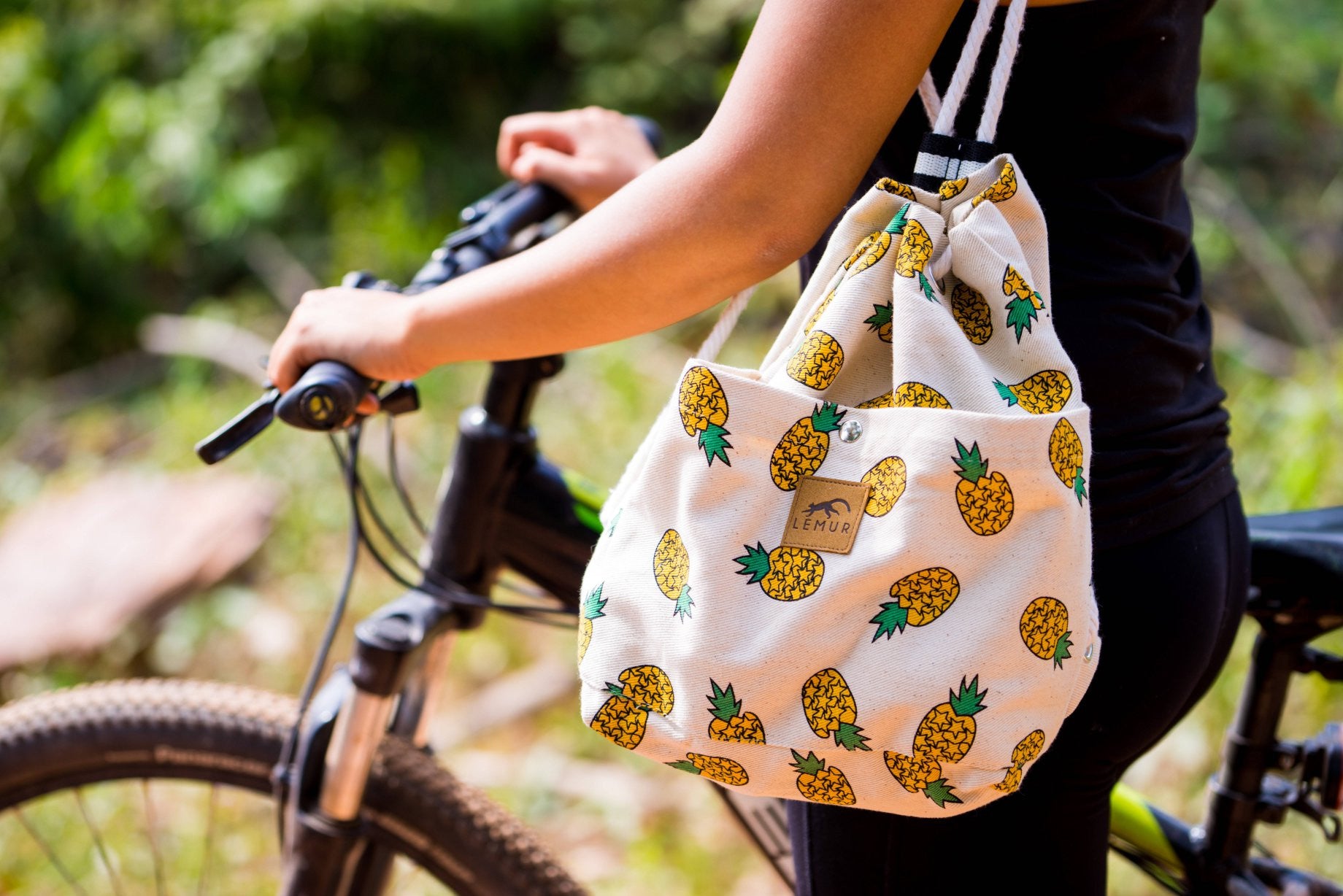 Pineapples Canvas Drawstring Day Bag