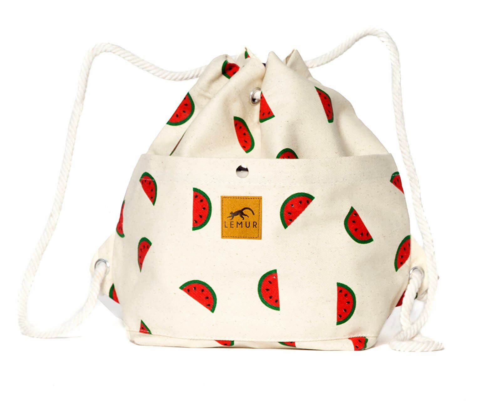 Watermelon Canvas Drawstring Day Bag