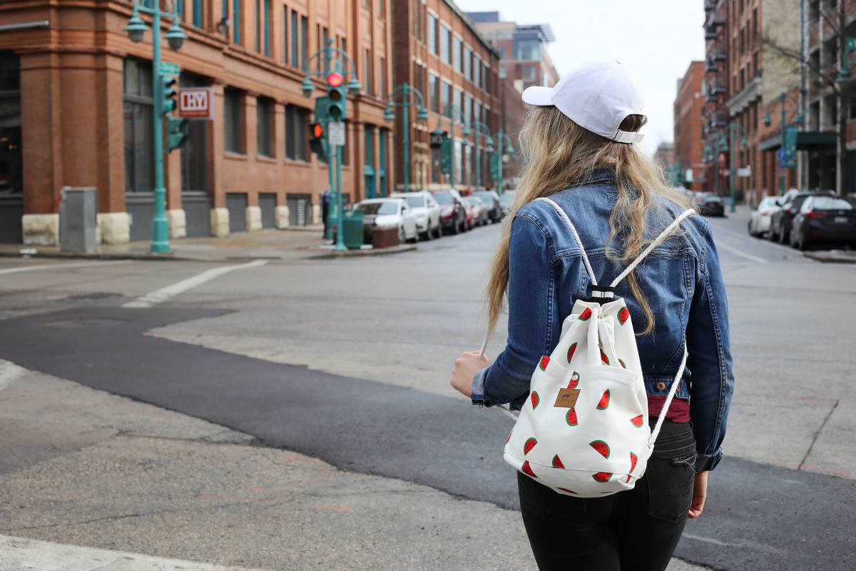 Watermelon Canvas Drawstring Day Bag