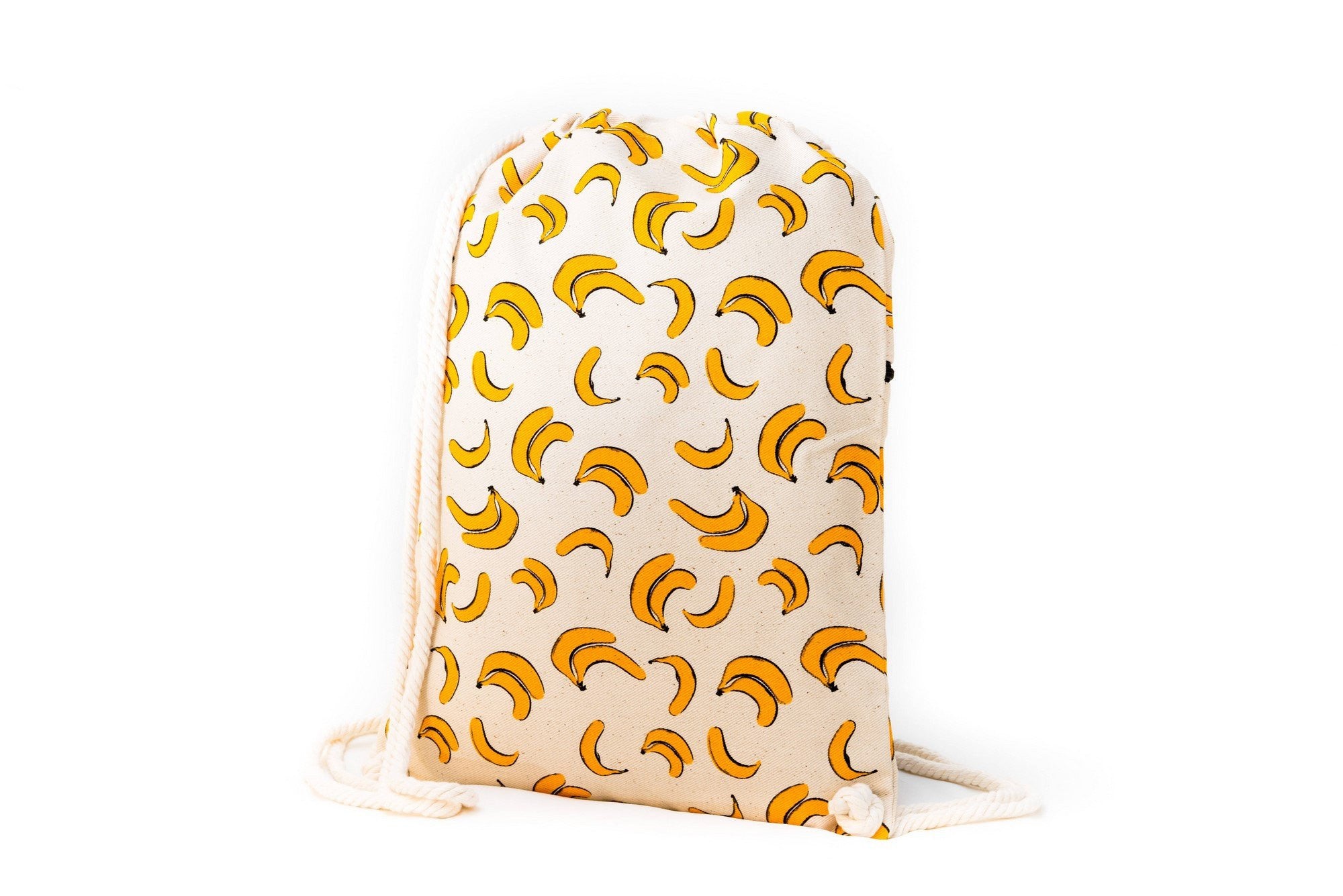 Drawstring Backpack - Drawstring Backpack - Canvas Cinch Daypack Sackpack By Lemur Bags (Bananas)
