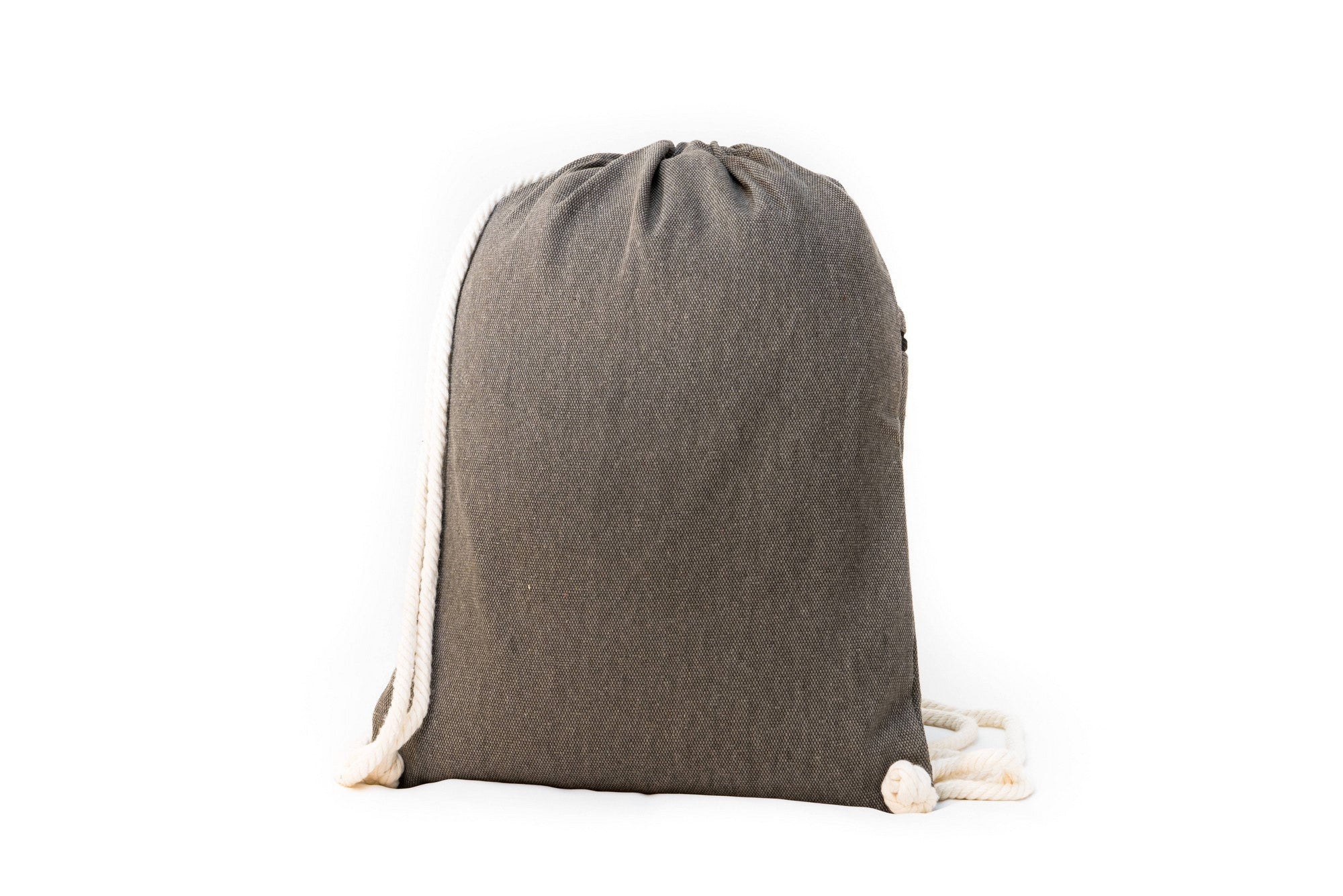 Drawstring Backpack - Drawstring Backpack - Canvas Cinch Daypack Sackpack By Lemur Bags (Stone Gray)