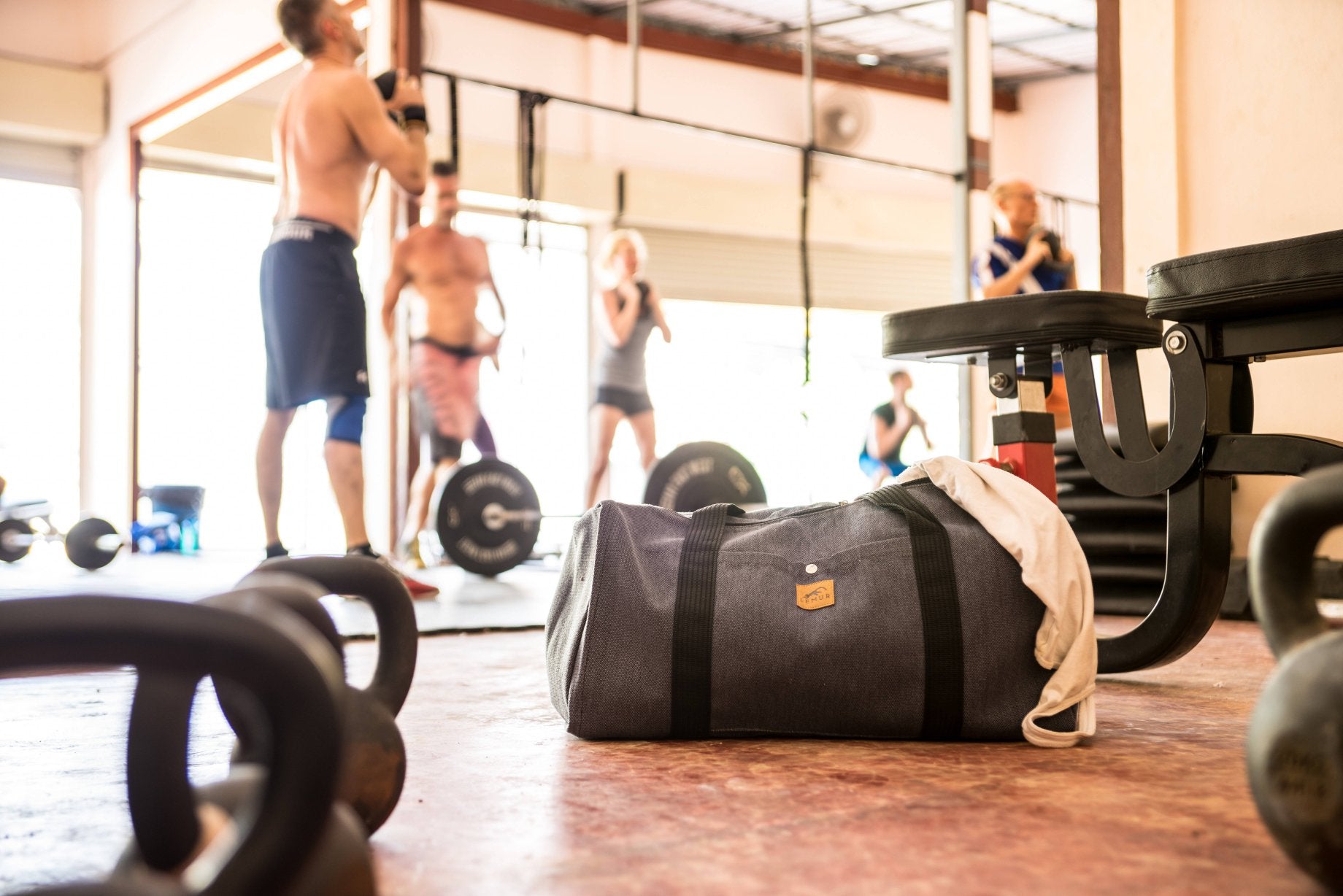 Stone Gray Canvas Duffle Bag