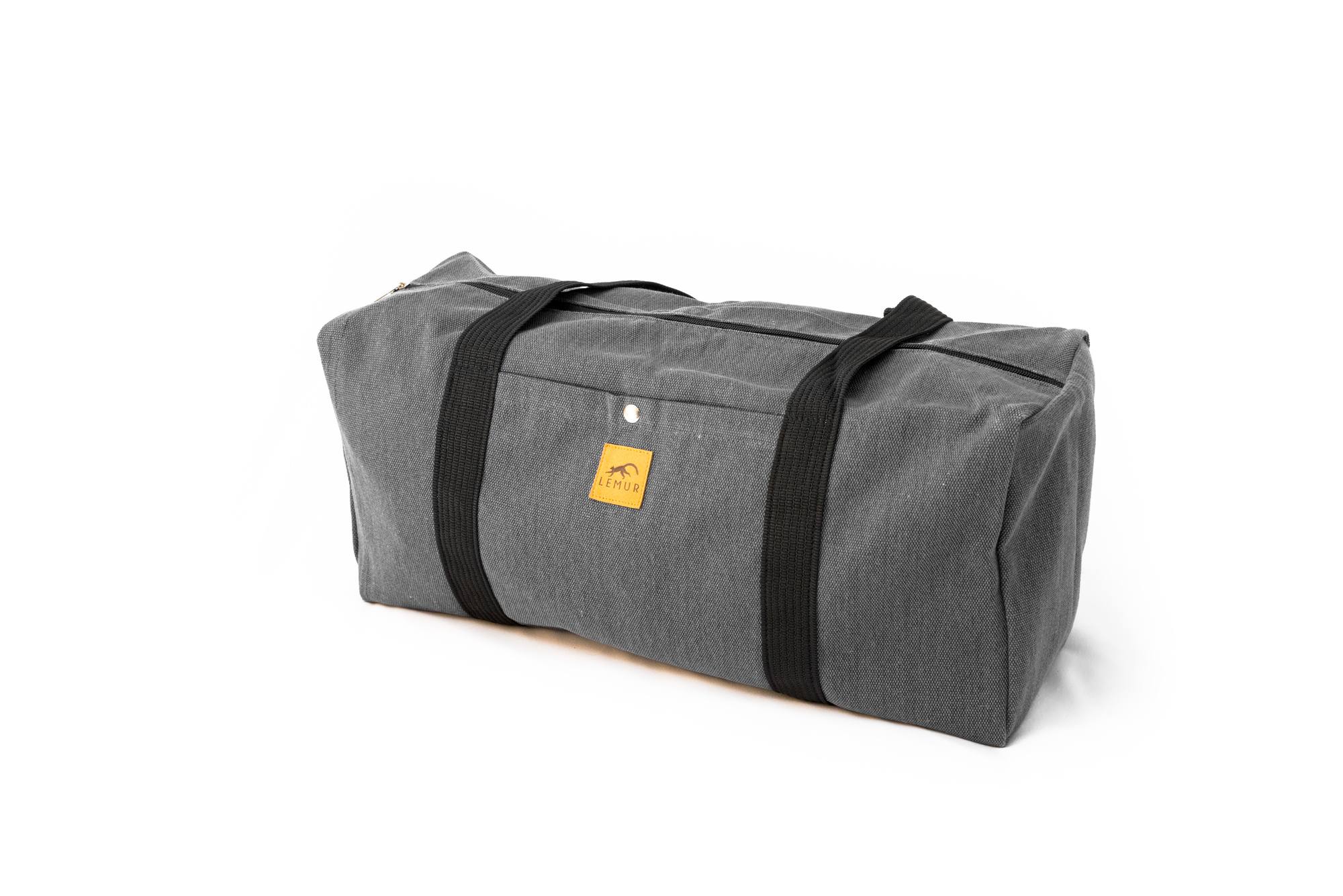 Stone Gray Canvas Duffle Bag